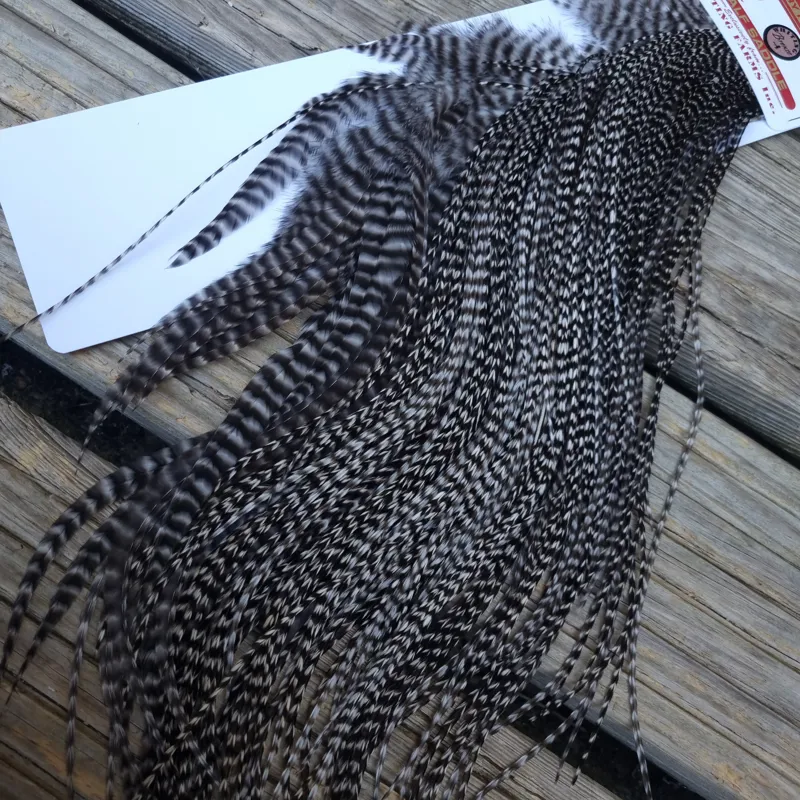 Whiting 1/2 BRONZE Grade Dry Fly Rooster Saddle in Grizzly-3